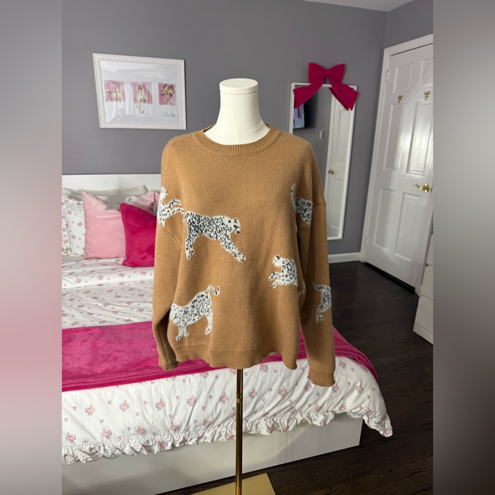 Leopard Print Tan Sweater